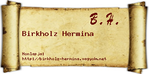 Birkholz Hermina névjegykártya